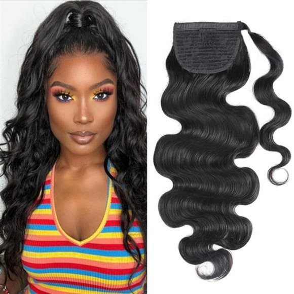 ?100% Human Hair Brazilian Body Wave Ponytail Hair Extensions ?NWT main image 6